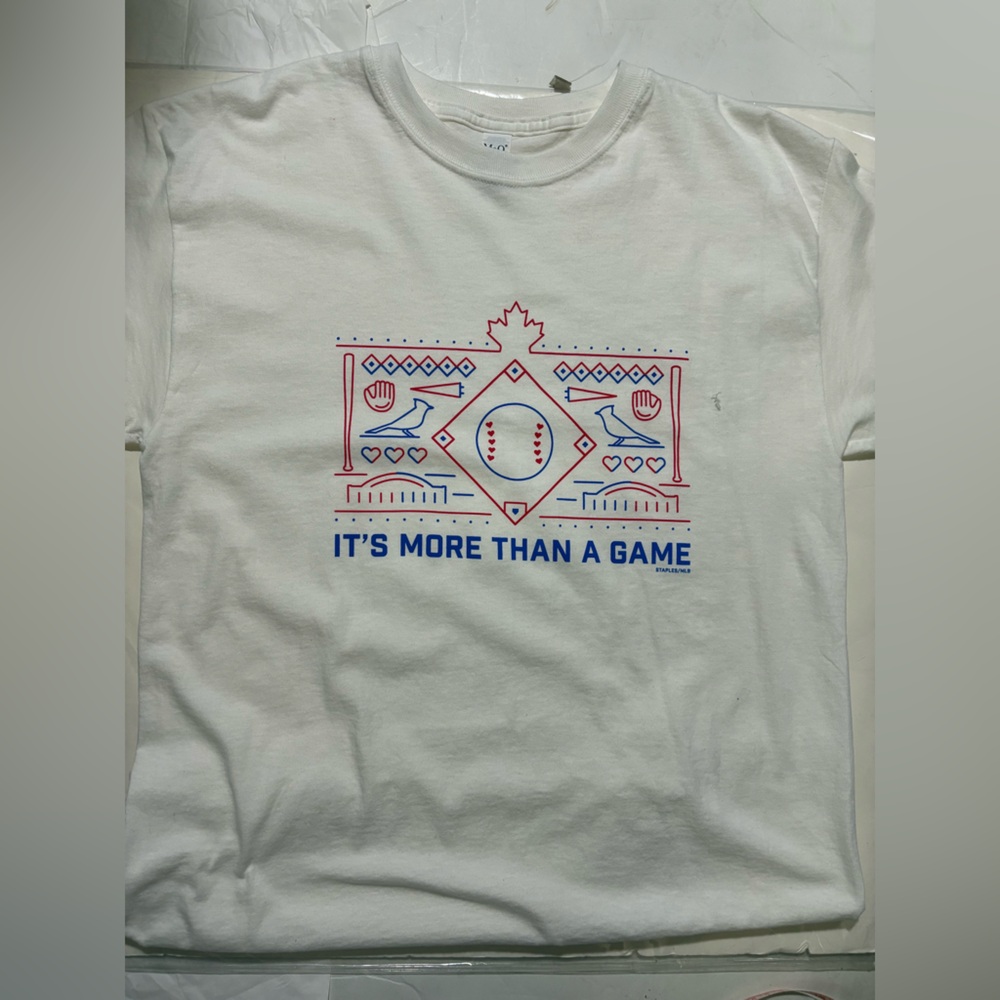 Toronto blue jays Baseball Sweatshirt - White with Red & Blue Print